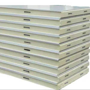 Panel Sandwich Poliuretan Pu Dinding Insulasi Baja Warna 150Mm Harga Panel Penyimpanan Dingin Ruang Dingin