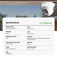Caméra dôme GR-DFI-M8S GCraftsman 4K 8MP, style HIK VISION, caméra de sécurité IP à tourelle la plus vendue, vision nocturne intérieure/extérieure