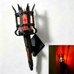 3D Printed Medieval Torch <b>Wall</b> <b>Sconce</b> Retro Iron Flame Effect Lamp Vintage Gothic Decor <b>Light</b> for Home Bar Castle - Product Image 4