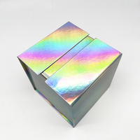 Carton à provisions holographique brillant de stratification brillante de logo personnalisé XJT boîte de papier cadeau de paquet pliant de luxe rigide de qualité supérieure