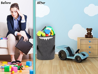 Seau de rangement en forme de requin de haute qualité poupées de rangement en feutre jouets Pot feutre panier organisateur de blanchisserie