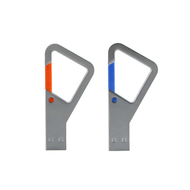 Easy-to-Carry Stainless Steel Triangle Key 4GB8GB16GB32GB USB Flash Drive Featuring USB 2.0 Interface Metal Hook Pendrives