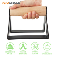 Barre de poussée personnalisée bois et acier Barre de parallettes en bois composite Poignées de poussée en bois Supports de poussée en bois