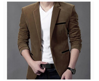 Costume Homme Côtelé Printemps-Automne, Coupe Ajustée, Simple Boutonnage, Style Business Décontracté