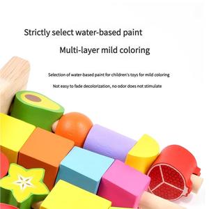 Jeu d'Éveil Montessori en Bois : Perles Géométriques à Empiler et Assortir – Jeu de Reconnaissance des Couleurs et des Formes pour Bébé - Product Image 6