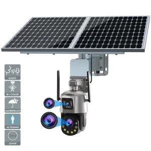 TecDeft 8MP 4K Solar Cctv 4g Carte SIM Zoom Optique 36x Vision Nocturne Double Objectif Capteur Cmos Caméra Solaire Réseau