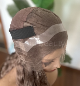 Prezzo all'ingrosso per la parrucca europea del pizzo dei capelli delle ragazze con le onde naturali 5x5 ad alta definizione chiusura del pizzo morbida parrucca medica - Product Image 4