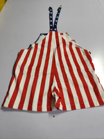 Yinope Salopette d'été patriotique pour femme, motif drapeau américain, bretelles réglables, coupe décontractée, short tissé décontracté, vêtements de travail, vente en gros