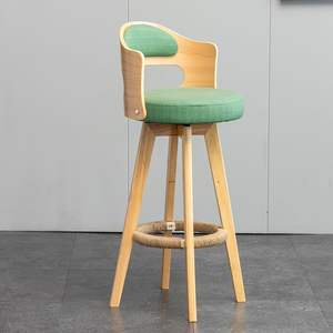 Muebles de comedor para el hogar, diseño moderno, precio al por mayor, excelente Silla de <span class=keywords><strong>Bar</strong></span> alta de cocina de madera burlywood de cuero personalizada - Product Image 4