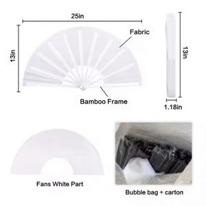 Promoción: Abanico Plegable Clásico KONGFU de 13 Pulgadas, Tradicional, para Manualidades, Música, Arte Folclórico, Poliéster, Sublimación, Bambú, Plástico - Product Image 2