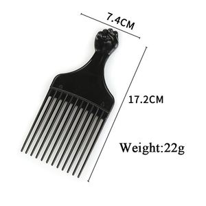 Peigne à cheveux personnalisé avec logo de salon, peigne à dents larges en plastique noir pour hommes, peigne afro - Product Image 6
