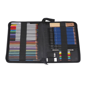 Ensemble de crayons de couleur professionnels Foska 54 pièces, crayons de couleur aquarelle métalliques, dans un étui en nylon, ensemble de crayons de peinture pour artiste, dessin - Product Image 1