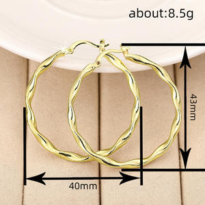 Golden <b>Hoop</b> <b>Earrings</b> 18K Solid Gold Classic Twist Design Unisex Everyday Wear Jewelry <b>Fine</b> <b>Earrings</b> - Product Image 6