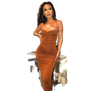Nuevo Vestido Largo de Verano para Mujer, Ajustado al Cuerpo, de Gasa, Estilo Europeo Americano, de Fibra de Poliéster, <span class=keywords><strong>Ebuy</strong></span> - Product Image 1