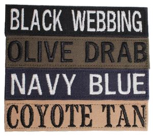 Parche de tela rectangular bordado en blanco y negro con letras para coser, insignia moral para bolsos, sombreros y ropa - Product Image 1