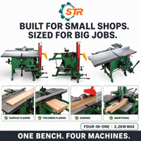 STR Mlq342 / Mlq343 Machine à bois multifonction quatre-en-un : Raboteuse, Dégauchisseuse, Scie à table