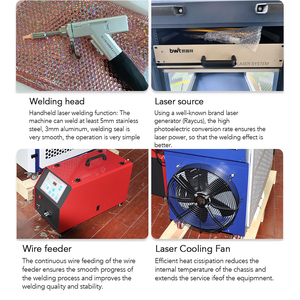 Soudeuse laser portative professionnelle 4-en-1 1500W pour le soudage, le nettoyage et la découpe de l'acier inoxydable et de l'aluminium, certifiée CE - Product Image 6