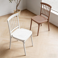 Chaise de salle à manger empilable en plastique PP de style moderne pour cafés, salons de thé et appartements – Rangement facile