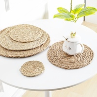 Sets de table en rotin naturel tressé 10/12/13/14 pouces, style rustique et campagnard pour la salle à manger