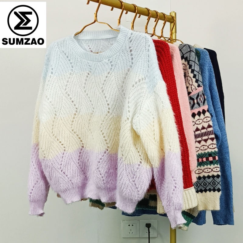 Sumzao, корейские экономные товары, оптовая продажа, трикотажные свитера, модные использованные женские свитера, одежда для секонд Хэнда, одежда в наличии