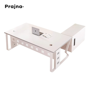 Mesa en Manager Boss CEO Manager Escritorio en forma de L Mesa de oficina ejecutiva de madera blanca para muebles de oficina - Product Image 6