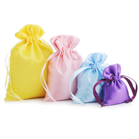 Vente chaude Logo Personnalisé Satin Bijoux Pochette pour Cheveux Perruque Extension Emballage Bijoux Cordon Sacs Qualité Soie Emballage