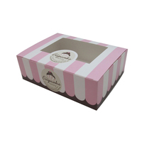 Boîte à cupcakes personnalisée, boîtes d'emballage pour gâteaux, boîtes à sushis, boîtes à mochi, boîte en papier avec fenêtre transparente en PVC