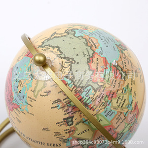 Antique-style English <b>globe</b> ornament, creative retro color, suitable for student desks and offices. - Product Image 3
