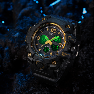 Shuaike Nhật Bản Phong Trào Thạch Anh Kỹ Thuật Số Thời Gian Kép Nam Đồng Hồ 5Bar Không Thấm Nước Cao Bồi Thể Thao Đồng Hồ Cho Nam Giới - Product Image 5