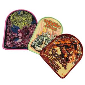 Ricamo personalizzato tessuto distintivi Art Punk <span class=keywords><strong>Rock</strong></span> musica 12 colori ferro su cucire su tessuto patch Applique con bordi Merrow - Product Image 3