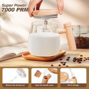 400ml Mixing Coffee USB Rechargeable <strong>Automatic</strong> Mixer Spill Proof Lid Glass <strong>Stirrer</strong> with Clear Shell Markings Cup Stirring Mug - Product Image 2
