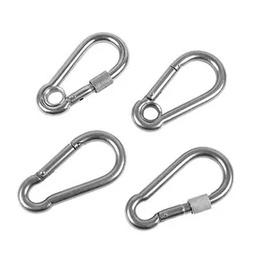 Hersteller Günstige Edelstahl Feder Karabiner Karabiner haken Schlüssel bund Quick Link Lock Schnalle