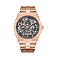 HANBORO Montre mécanique sport entièrement automatique pour homme en alliage étanche lumineux en acier inoxydable avec cadran en verre et pointeur de fenêtre