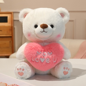 <span class=keywords><strong>Ours</strong></span> en peluche blanc doux et mignon avec cœur, cadeau pour la fête des mères, jouet en peluche animal - Product Image 4