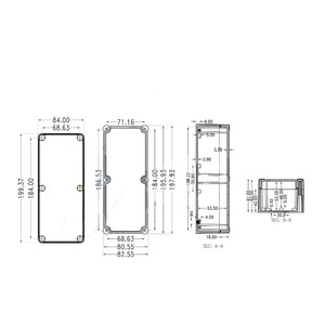 Caja <span class=keywords><strong>de</strong></span> conexiones <span class=keywords><strong>de</strong></span> <span class=keywords><strong>protección</strong></span> <span class=keywords><strong>de</strong></span> seguridad eléctrica para exteriores, carcasa <span class=keywords><strong>de</strong></span> instrumentos <span class=keywords><strong>de</strong></span> plástico ABS resistente al agua IP68, 200x84x60mm - Product Image 3