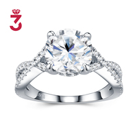 Bijoux de mode d'usine, bagues de mariage en argent sterling 925 pour femmes, cadeau, bague de fiançailles en argent S925 avec moissanite pour femme