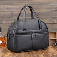 Sac de voyage pour ordinateur portable en cuir de vachette véritable noir grainé, personnalisable avec logo de marque, mallette pour ordinateur portable, sac de sport