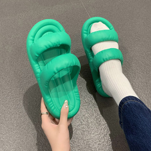 Comfortable Non-slip EVA <b>Slippers</b> Women's Outer Wear New Thick Bottom Beach Soft Flat JF-8066 <b>Slippers</b> JF-8066 - Product Image 1