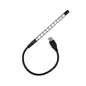 LED USB Keyboard Night Light Flexible Lamp 10 LED for Reading Notebook PC Laptop