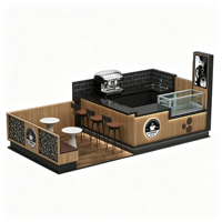 Kiosque à café personnalisé pour centre commercial avec espace de restauration, stand de café intérieur, comptoir de café, kiosque à boissons avec vitrine à pâtisserie