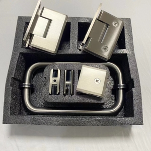 Glass vòi hoa sen cửa phần cứng bản lề Brushed Nickel Vòng xử lý vòi hoa sen Glass <span class=keywords><strong>Fitting</strong></span> Combo - Product Image 1