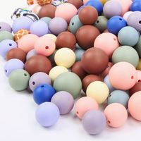 Productos de Venta caliente 2023 logotipo personalizado colores mezclados forma redonda cuentas sueltas de silicona DIY pulsera cuentas para la fabricación de joyas