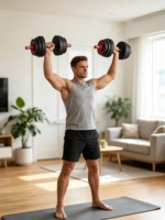 Ensemble d'haltères et de barres de musculation électro-plaqués de 58 kg avec revêtement en caoutchouc, réglables, portables, en fonte, pour la musculation à domicile