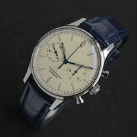 Seagull ST1901 montre-bracelet en cuir pour hommes, montres de luxe en acier inoxydable verre saphir lumineux 10atm étanche
