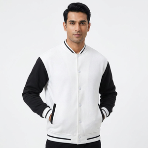 Veste universitaire en laine 100% de haute qualité avec manches en cuir, style streetwear décontracté pour hommes, design Letterman, veste en polaire, vente en gros - Product Image 1