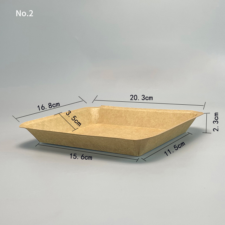 Eco-Friendly Craft Paper Disposable Tray for Food Oil-Proof Convenient Bowls Plates for Dinner Salad Snacks Sushi Pizza Sugar