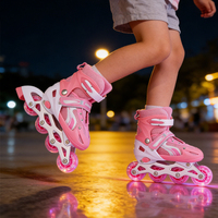 Patins à roulettes en ligne ZHOYA SPORT 2026 avec châssis réglable en alliage d'aluminium, bottes roses et roues en PVC pour filles