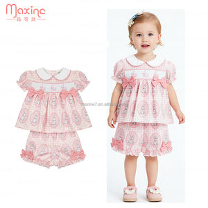 Conjunto de Ropa de Boutique de Manga Corta Personalizada, Colección de Moda para <span class=keywords><strong>Hermanos</strong></span>, para Niñas de 0 a 16 Años, Conjunto de Pascua para Bebés - Product Image 3