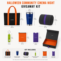 Kit Cadeau Personnalisé pour Événement d'Halloween avec Sac Fourre-tout, Gobelet, Couverture, Porte-clés LED, Pochette à Collations, Portefeuille pour Billets et Boîte Cadeau - Fournisseur