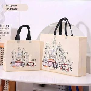 Sacs de courses pliables et réutilisables en tissu non tissé recyclable pour supermarchés - Product Image 2